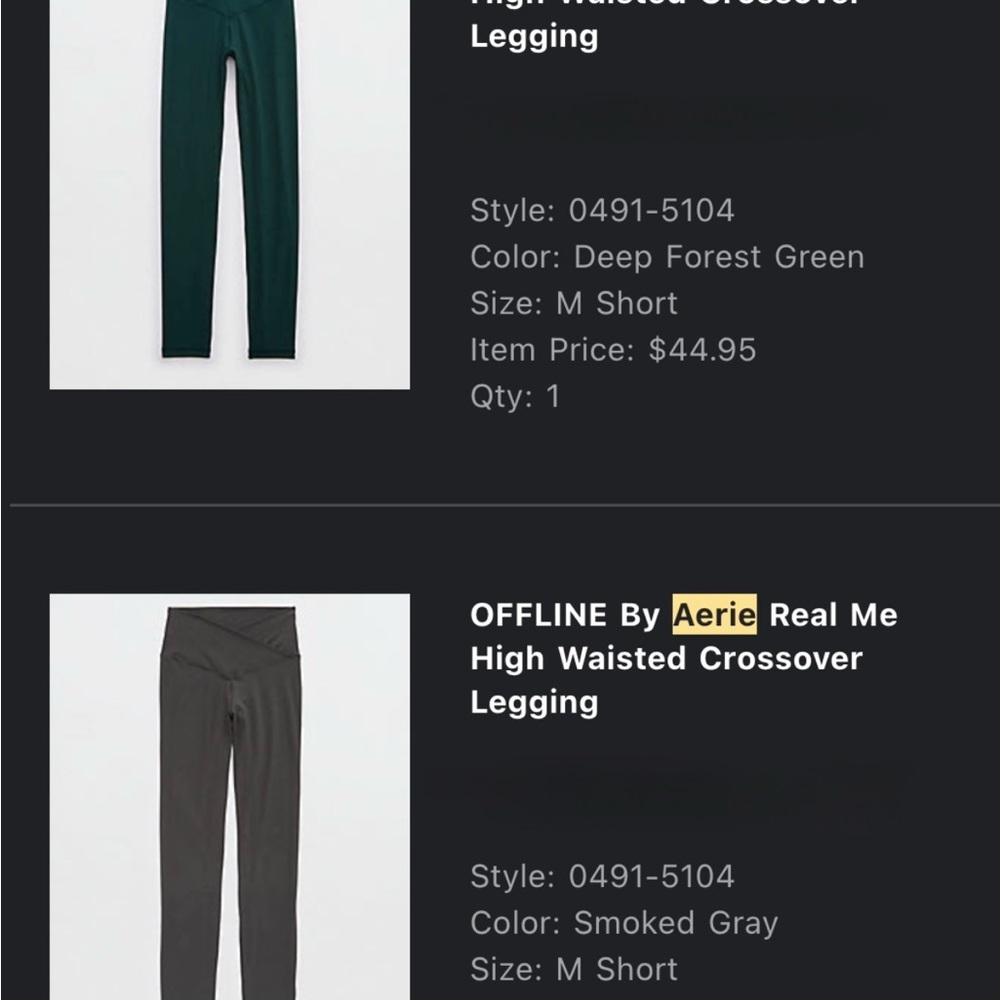 Aerie Offline Crossover Leggings Bundle size M short - Picture 13 of 14